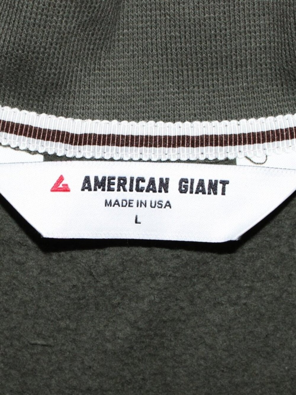 American Giant USA Made Bomber Jacket Mens Olive Green Full Zip LS Large NWOT - Picture 3 of 5